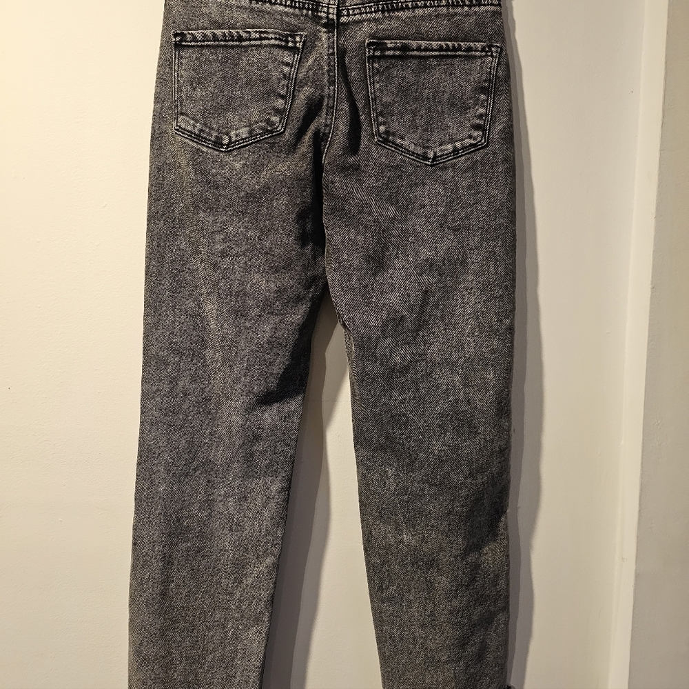 RSQ High Rise Straight Leg Jeans | Distressed Gray Denim - Picture 3 of 5